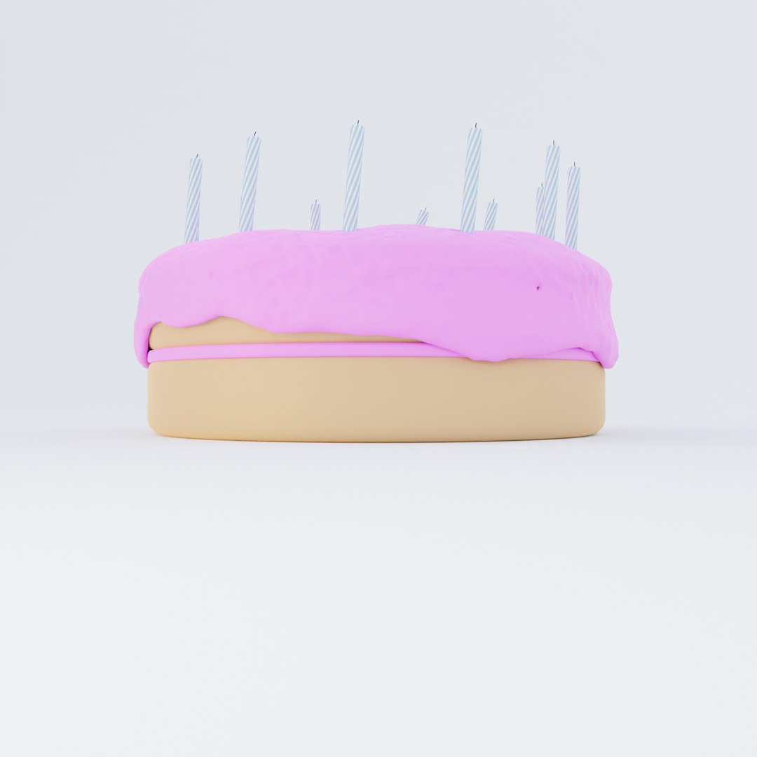 Birthday Cake And Candles 3D Model - TurboSquid 2011694
