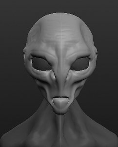 3D bust alien
