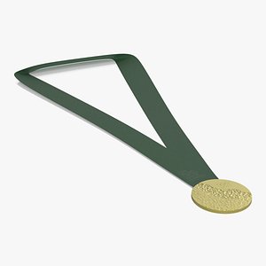 Olympic Games 2026 Gold Medal Extended Ribbon 3D