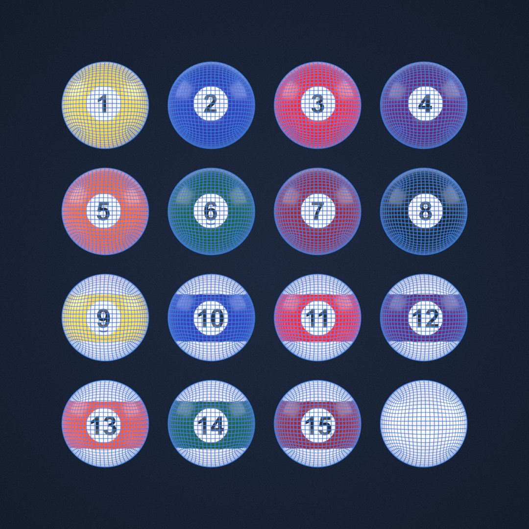3D Billiard balls model TurboSquid 2017014