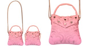 3D model Lovely Heart Embellished Handbag