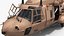 Military Transport Helicopter Desert Tan with Interior Rigged for Cinema 4D model