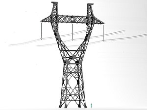 3D Power line P1 PBR -Metal supporting structures model