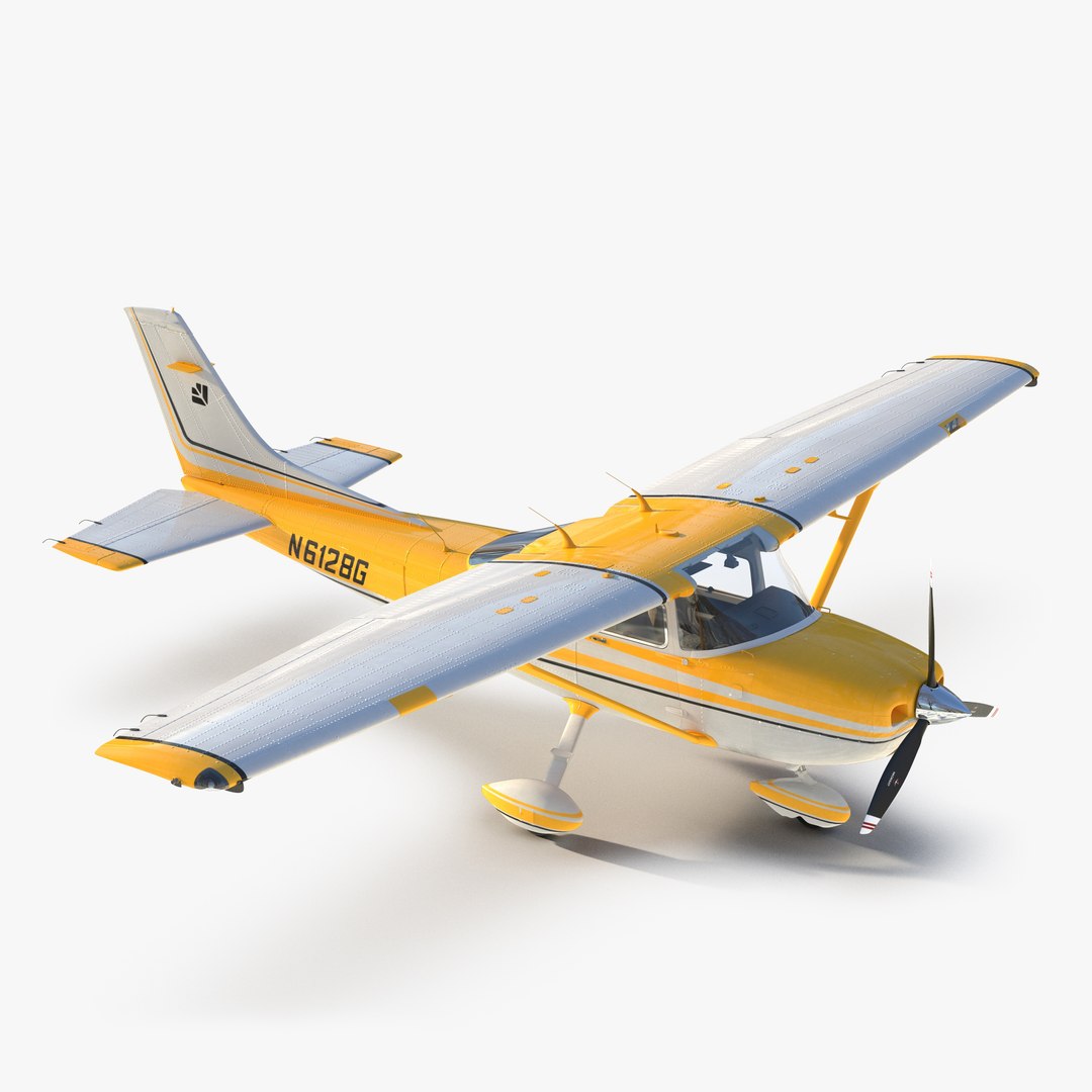 Cessna 182 Skylane Yellow 3D Model 3D model preview