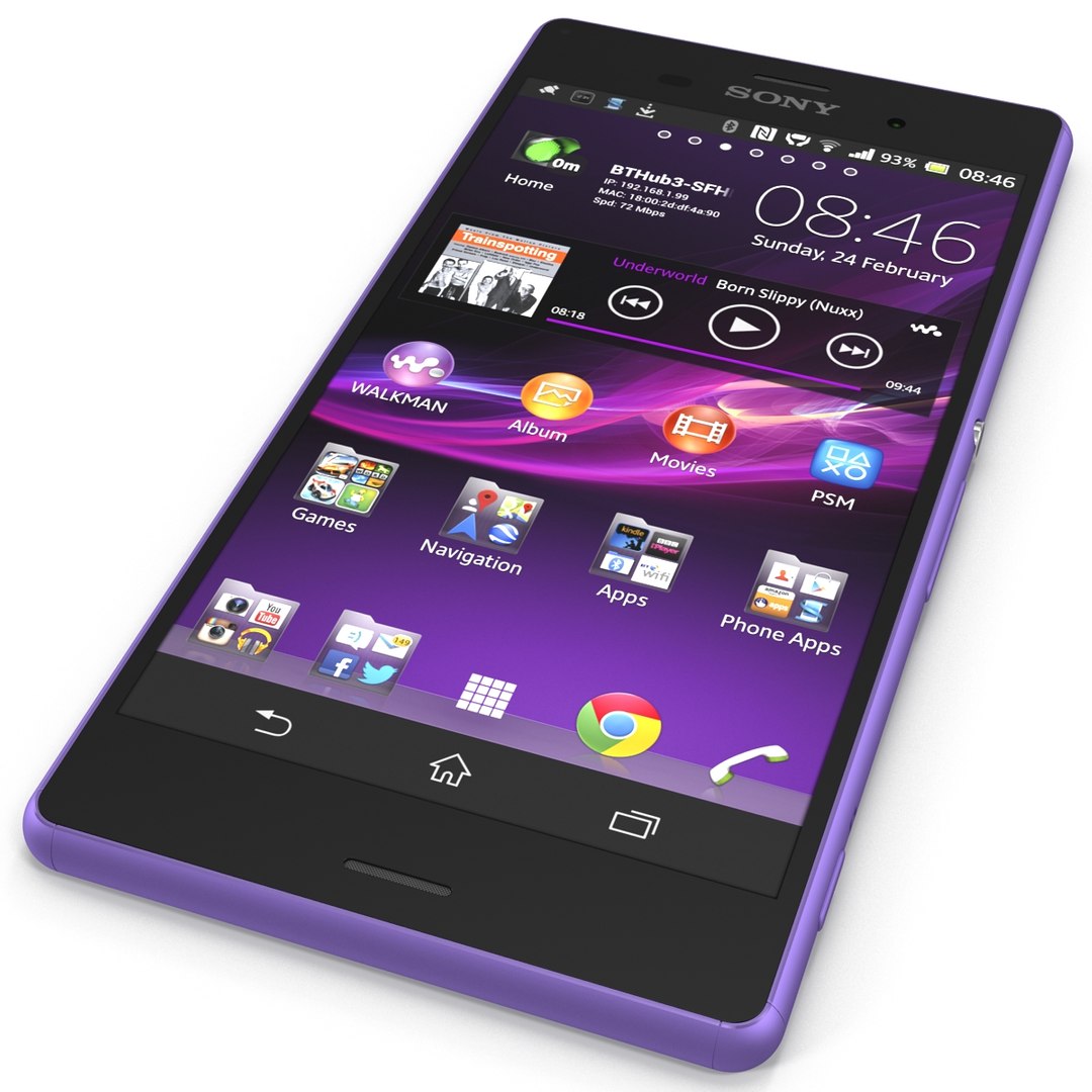 Sony Xperia Z3 Violet 3D model preview
