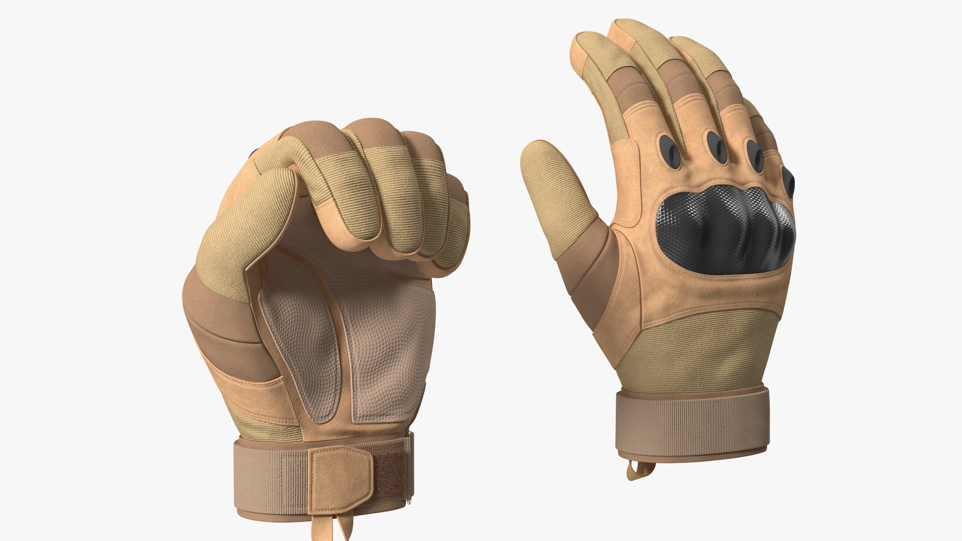 Shockproof Gloves Brown Fur Rigged for Cinema 4D 3D model preview