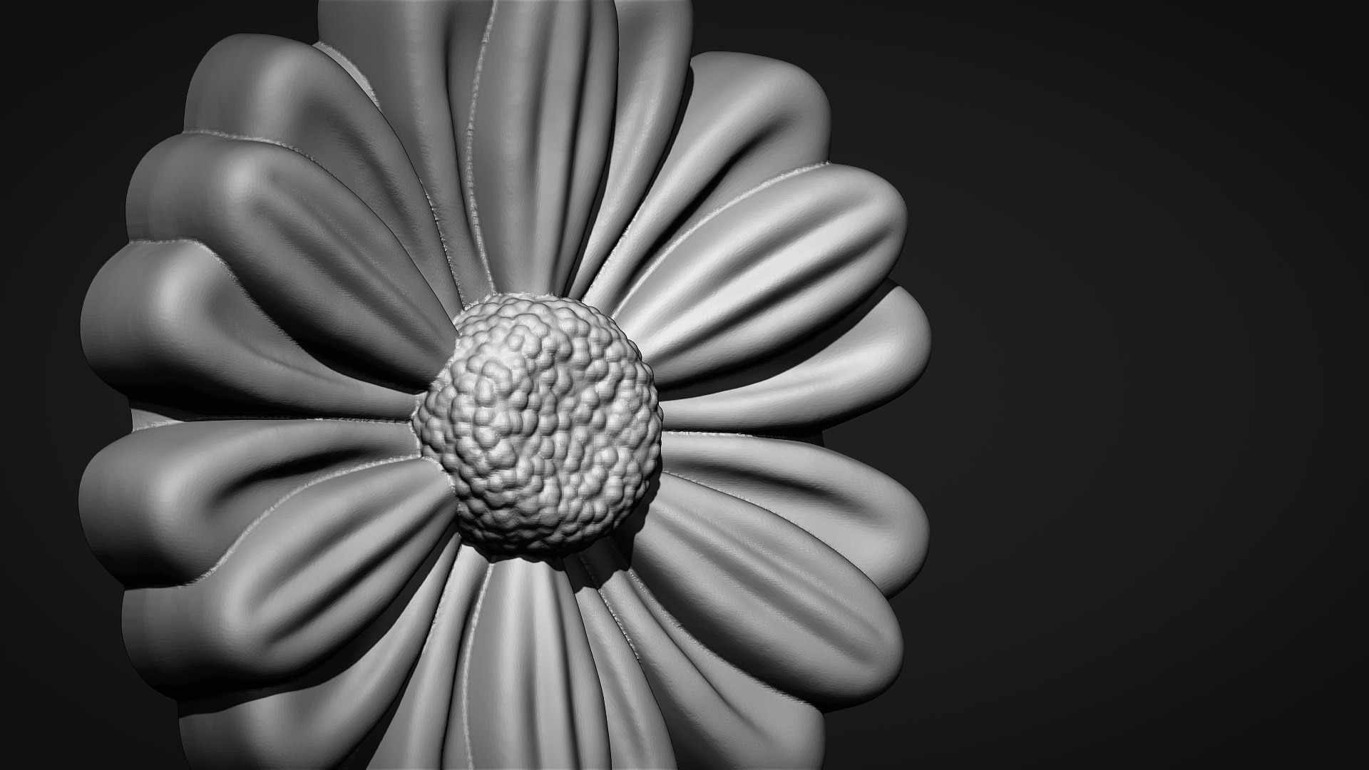 Feverfew Flower Bas Relief Model - TurboSquid 2367247