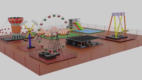 Modelo 3d Parque De Atracciones Turbosquid 1924173 