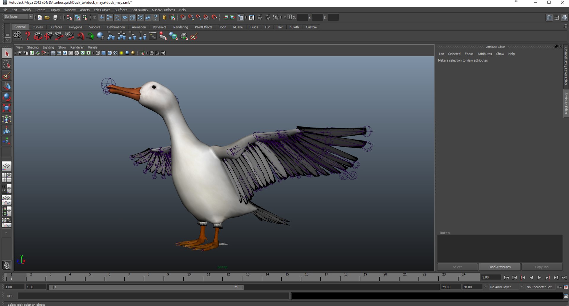 Realistic White Duck Rigging 3D Model - TurboSquid 1201727