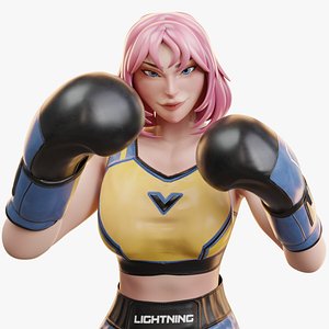 Low Poly Boxer - MMA Fighter - Hye Ri 3D model