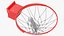 basketball ball falls hoop 3D