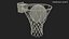 basketball ball falls hoop 3D