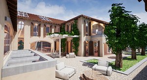 3D model mansion houses villas spanish