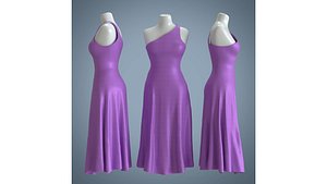 3D model Woman Mannequin Grape Dress