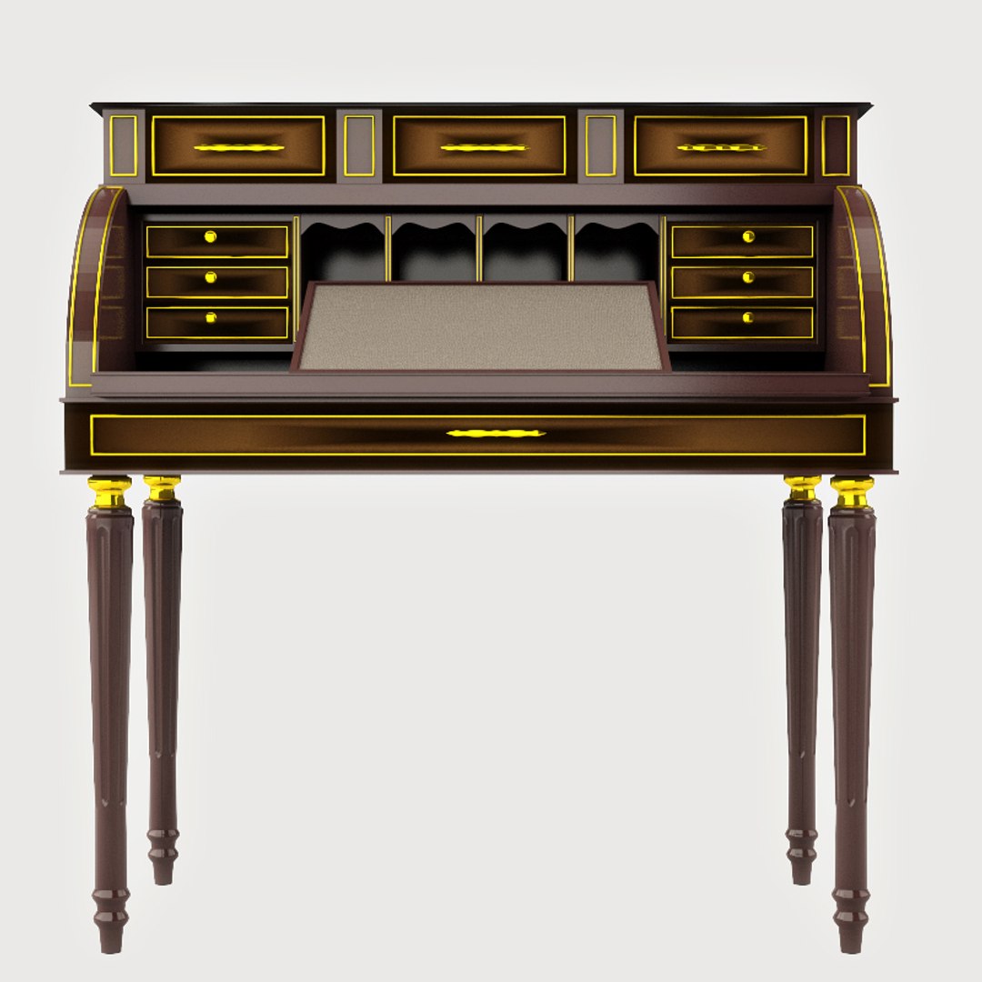 3d Antique Study Table