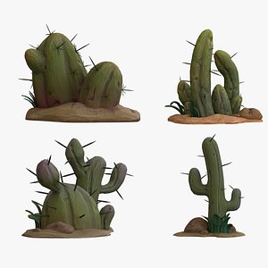 cartoon cactuses - cactus 3D