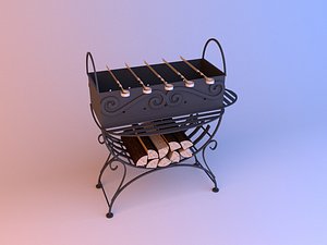 3D Barbecue grill brazier model