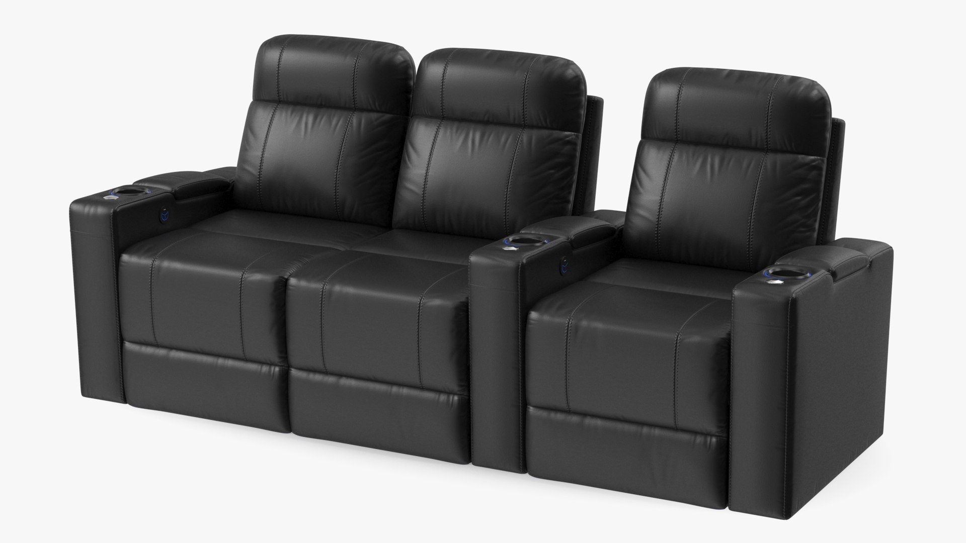 Home Theater Interior With Projector And Reclining Seats 3D Model ...