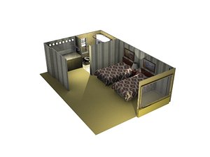 retro motel room 3d max