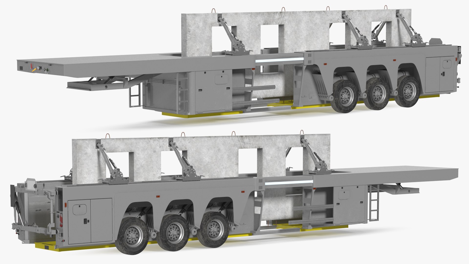 Concrete Panel Semi Trailer 3D model preview