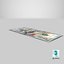 3D model usa dollars banknotes bill