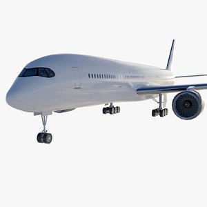 Passenger jetliner modern design PBR 3D model