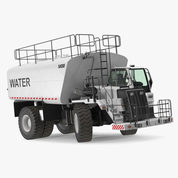 3D Construction Water Truck White Rigged for Maya
