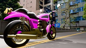 3D Stylized Motorcycle Game Ready Low-poly 3D model model