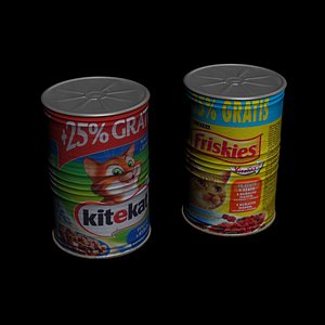 cans food cats 3d model