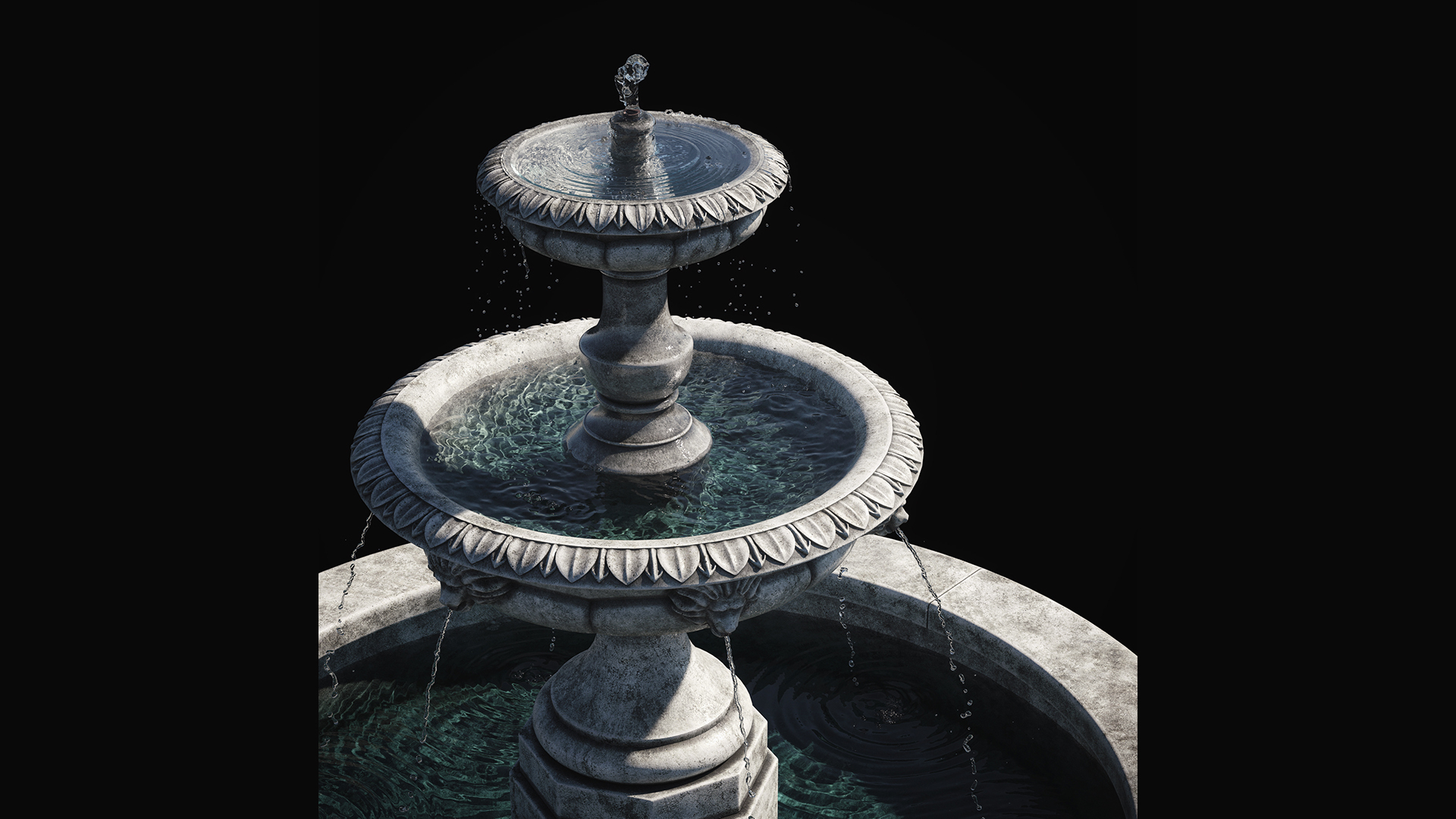 3D Parisienne Two Tier Outdoor Water Fountain model TurboSquid 1717029