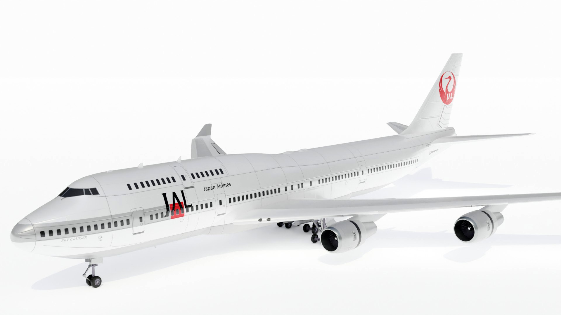 3d Model 747-400 Airliner Jal 747 Jumbo