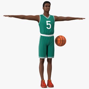 Light Skin Young Man Basketball Player Rigged for Maya 3D model