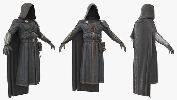 modelo 3d Traje de armadura con capucha para la parte superior del ...