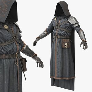 RPG Hooded Robe Armor Upper Body Outfit