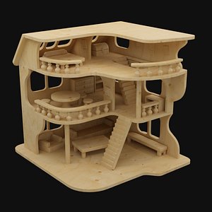 tiny wood house 3D model