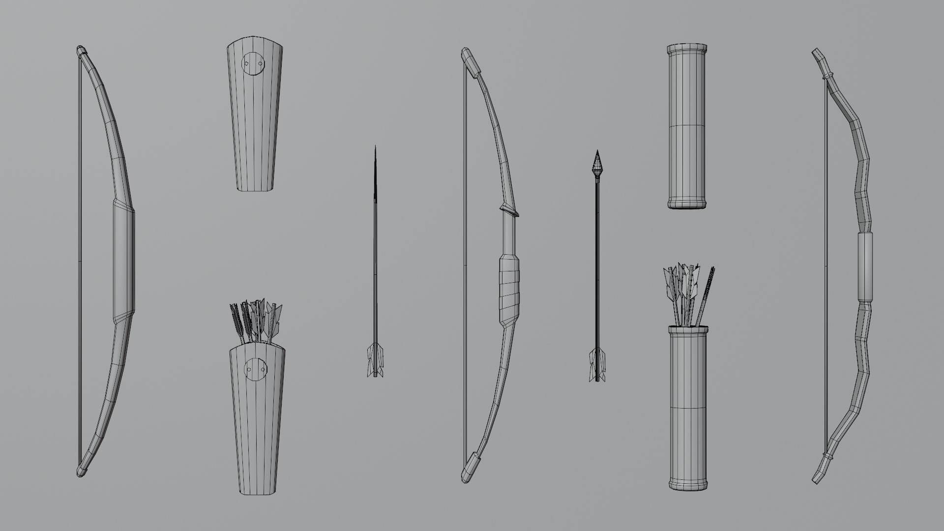 3D Low-poly Medieval Weapons model https://p.turbosquid.com/ts-thumb/W9/EZhunU/Yk/bows_wire/jpg/1649866357/1920x1080/fit_q87/705c735abe090304406910357ed665a69e2c1a69/bows_wire.jpg