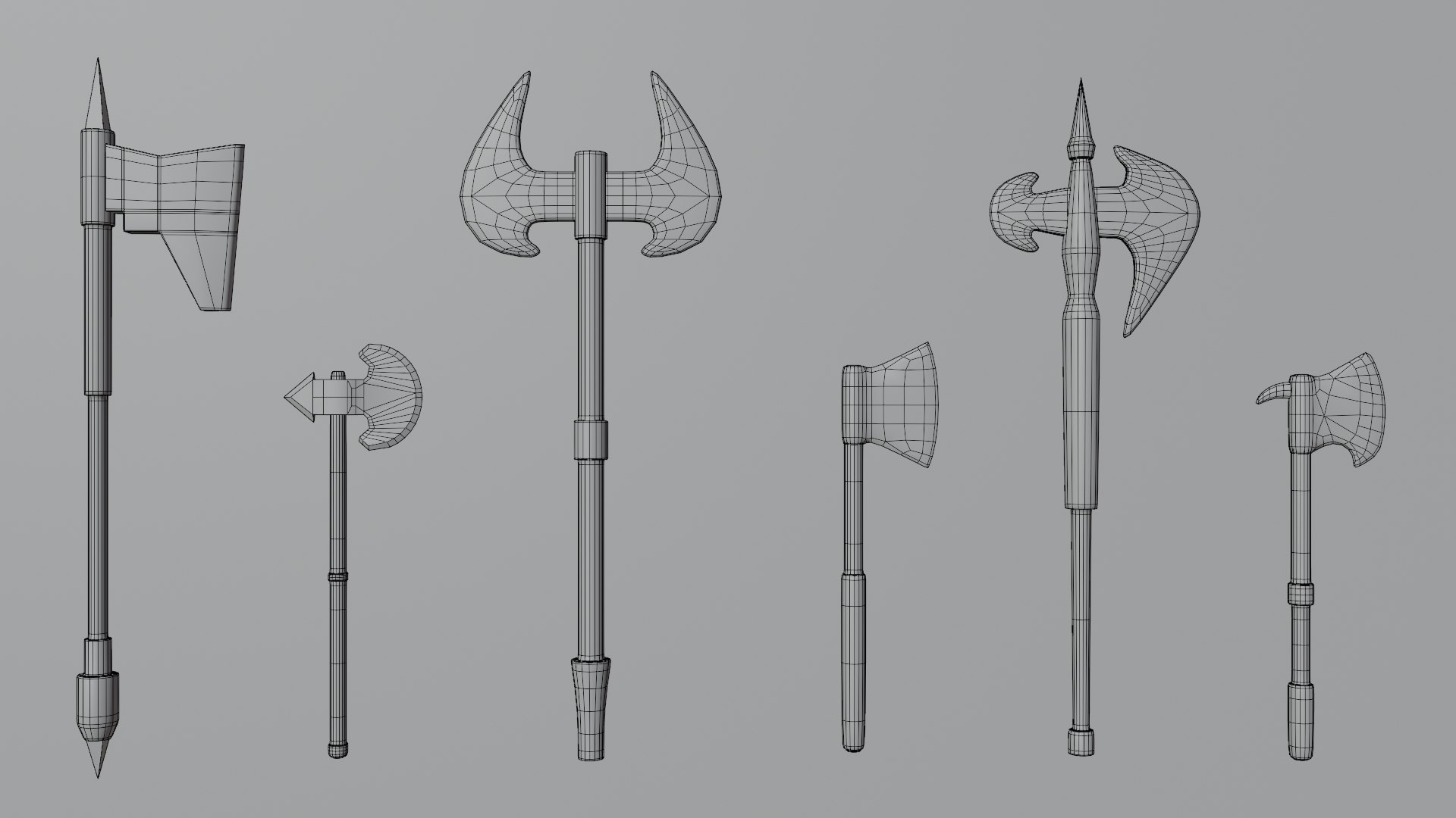 3D Low-poly Medieval Weapons model https://p.turbosquid.com/ts-thumb/W9/EZhunU/iJ/axe_wire/jpg/1649866663/1920x1080/fit_q87/521935ec4e472c375280906e6e88cad9beaf5531/axe_wire.jpg