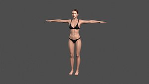 3D character rigged t model