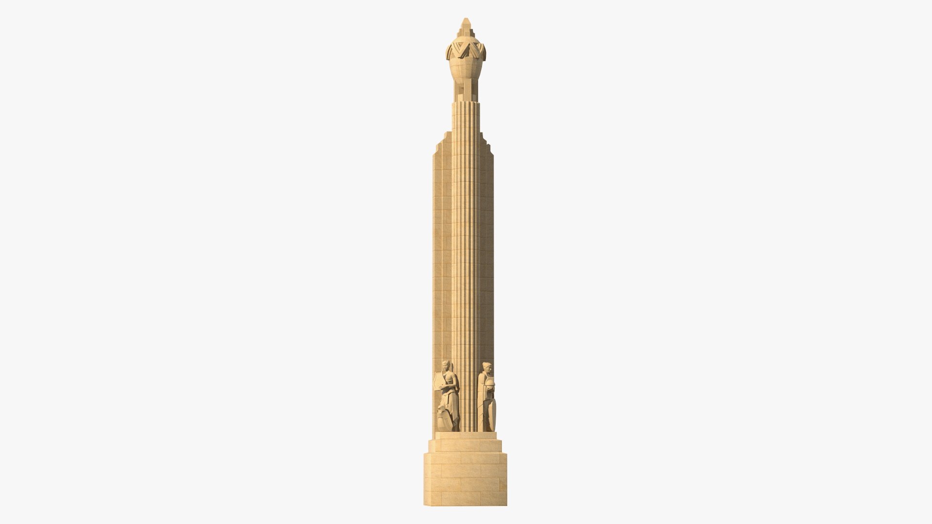Hearst Towers Column with Statues 3D model preview