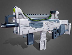 futuristic assault rifle model