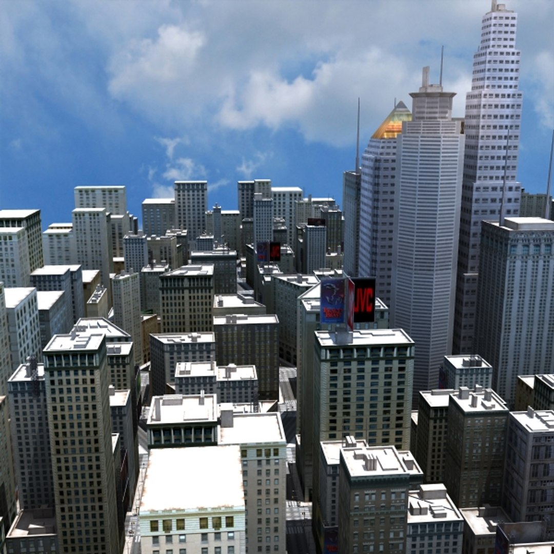 City Road Street Building 3d Model
