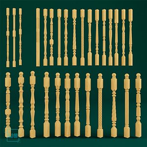 3d balusters columns decoration