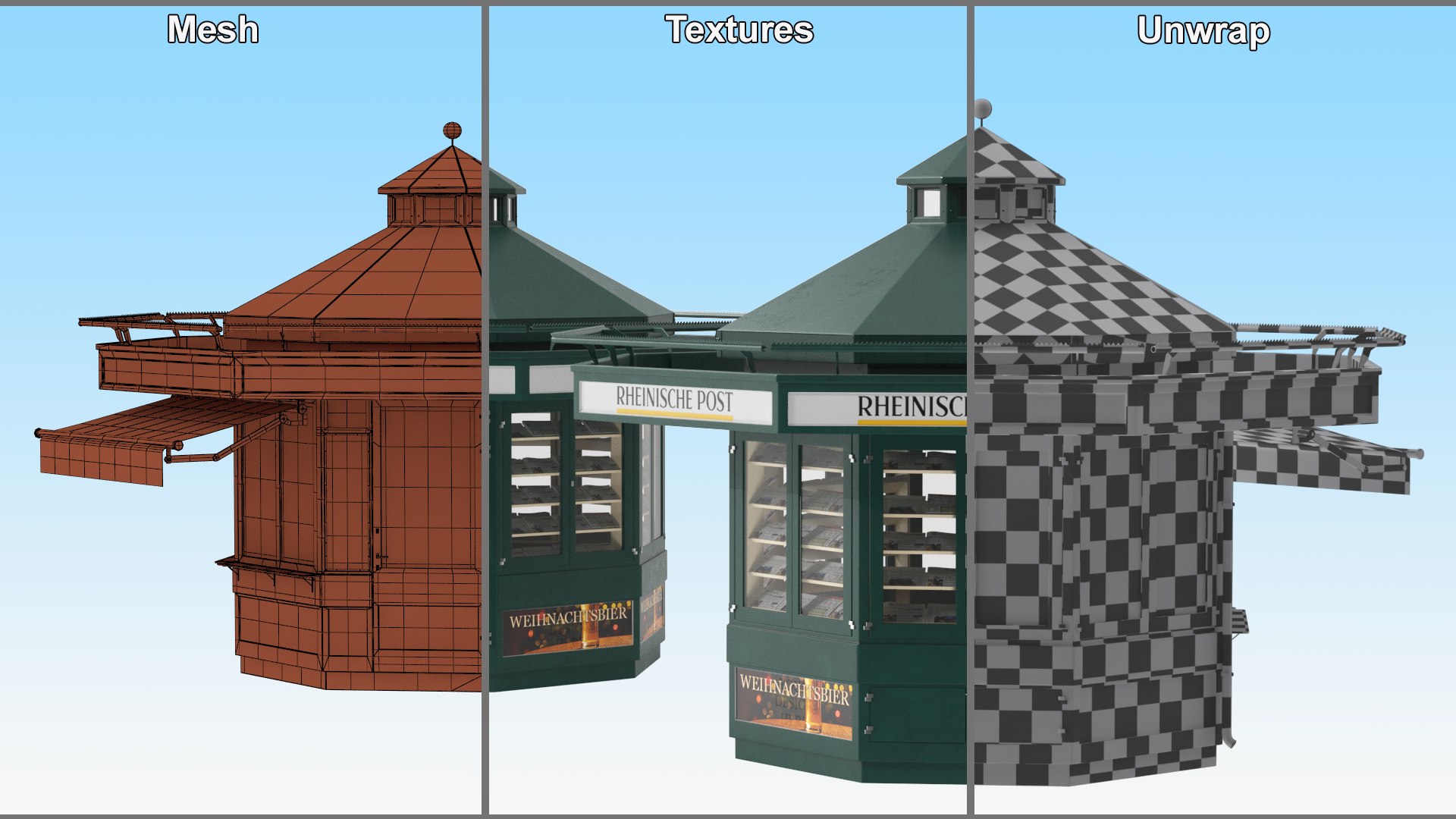Rheinische Post Newspaper Kiosk Green 3D https://p.turbosquid.com/ts-thumb/W9/NQv4Vg/oy/rheinische_post_newspaper_kiosk_green_019/jpg/1689261212/1920x1080/fit_q87/018c04095b230af3a34bc04d720561f7c112cbe3/rheinische_post_newspaper_kiosk_green_019.jpg