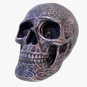 3D Celtic skull 02 low-poly