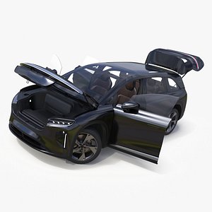 3D Modern Electric SUV Black Rigged