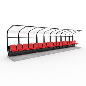 3D Soccer Bench 01