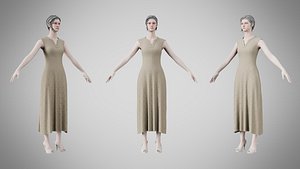 3D Dress 44 Pale Oyster