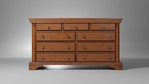 3D wooden chest drawers