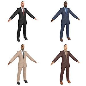 3D pack businessman world model