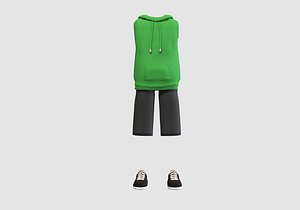 cartoon sports outfit 3D model
